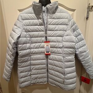 NAUTICA Women Water Resistant, comfort-Stretch Puffer Jacket, light blue